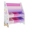 Estantería Para Niños Ponteceso Decoración Marina Aglomerado/tela 74x62x27cm - Blanco Rosa Violeta [en.casa]