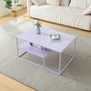 Mesa De Centro Solund Rectangular Acero 45x90x60 Cm - Violeta [en.casa]