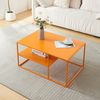 Mesa De Centro Solund Rectangular Acero 45x90x60 Cm - Naranja [en.casa]