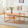 Mesa De Centro Solund Rectangular Acero 45x90x60 Cm - Naranja [en.casa]