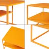 Mesa De Centro Solund Rectangular Acero 45x90x60 Cm - Naranja [en.casa]