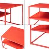 Mesa De Centro Solund Rectangular Acero 45x90x60 Cm - Rojo [en.casa]