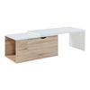 Mesa Auxiliar Österåker Con Tablero Extensible 100x48x40cm - Madera/blanco [en.casa]