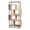 Librería Rennebu 4 Niveles 160x80x33 Cm - Negro/efecto Roble [en.casa]