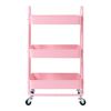 Carro De Servicio Pyhäntä Con 3 Cestas Acero 79x46x35 Cm - Rosa [en.casa]