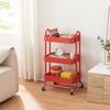 Carro De Servicio Pyhäntä Con 3 Cestas Acero 79x46x35 Cm - Rojo [en.casa]