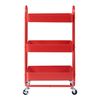 Carro De Servicio Pyhäntä Con 3 Cestas Acero 79x46x35 Cm - Rojo [en.casa]