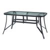 Conjunto De Muebles De Jardin Aradeo 7 Piezas Acero/cristal - Negro [casa.pro]