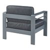 Sillón De Jardín Avise Con Cojines Aluminio 62x81x70 Cm - Gris Oscuro [casa.pro]