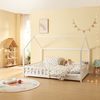 Cama Infantil Hesel En Forma De Casa Pino Con Reja 120x200cm - Blanco [en.casa]