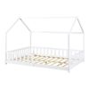 Cama Infantil Hesel En Forma De Casa Pino Con Reja 120x200cm - Blanco [en.casa]