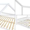 Cama Infantil Hesel En Forma De Casa Pino Con Reja 120x200cm - Blanco [en.casa]