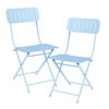 Set De 2 Sillas Plegables Sande Acero 85x42x50cm - Azul Celeste [en.casa]