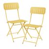 Set De 2 Sillas Plegables Sande Acero 85x42x50cm - Amarillo [en.casa]