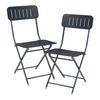 Set De 2 Sillas Plegables Sande Acero 85x42x50cm - Negro [en.casa]