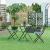 Set De 2 Sillas Plegables Sande Acero 85x42x50cm - Negro [en.casa]