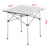 Mesa Plegable Camping Castilenti Aluminio 70x70x70 Cm- Plateado [en.casa]