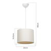 Lámpara Colgante Willenhall Pantalla Cilíndrica 60xø22 Cm - Crema [lux.pro]