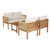 Conjunto De Muebles De Jardín Cannole 4 Piezas Ratán Acacia - Efecto Madera/beige [casa.pro]