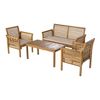 Conjunto De Muebles De Jardín Candela 4 Piezas Acacia - Efecto Madera/beige [casa.pro]