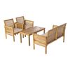 Conjunto De Muebles De Jardín Candela 4 Piezas Acacia - Efecto Madera/beige [casa.pro]