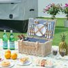 Cesta De Picnic Lumparland Para 4 Personas 42x28x20cm - Blanco / Azul [casa.pro]