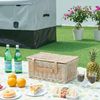 Cesta De Picnic Lumparland Para 4 Personas 42x28x20cm - Blanco / Azul [casa.pro]