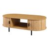 Mesa De Centro Tvedestrand Con Puertas Bambú 120x55x40cm - Natural/negro [en.casa]