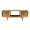 Mesa De Centro Tvedestrand Con Puertas Bambú 120x55x40cm - Natural/negro [en.casa]