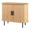 Aparador Tvedestrand Bambú Con Puertas 100x40x80cm - Natural/negro [en.casa]