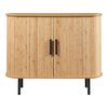 Aparador Tvedestrand Bambú Con Puertas 100x40x80cm - Natural/negro [en.casa]