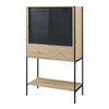 Aparador Alto Tysnes Con 2 Puertas 140x80x40 Cm - Negro/efecto Roble [en.casa]