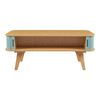 Mesa De Centro Tysvær Con Puertas Bambú 100x50x40cm - Natural/azul [en.casa]