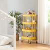 Carro De Servicio Pyhäntä Con 4 Cestas Acero 104x46x35 Cm - Amarillo [en.casa]