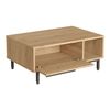 Mesa De Centro Kvænangen 90x60x38cm - Roble/ratán [en.casa]