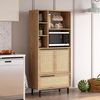 Armario De Cocina Kvænangen Con 5 Compartimentos Abiertos 162x75x36 Cm - Roble [en.casa]