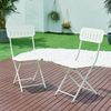 Set De 2 Sillas Plegables Sande Acero 85x42x50cm - Blanco [en.casa]