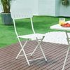 Set De 2 Sillas Plegables Sande Acero 85x42x50cm - Blanco [en.casa]