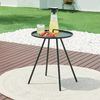 Mesa Terraza Fosen Redonda Con Asa Acero - Negro [en.casa]