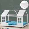 Cama Para Niños Tostedt En Forma De Casa Con Ventanas Y Colchón 90 X 200 Cm Pino - Blanco [en.casa]