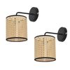 Set De 2 Lámparas De Pared Southend Moderna 1x E14 40 W Metal-plástico 25 X Ø 16 Cm - Negro Y Beige [lux.pro]