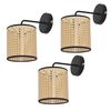 Set De 3 Lámparas De Pared Southend Moderna 1x E14 40 W Metal-plástico 25 X Ø 16 Cm - Negro Y Beige [lux.pro]