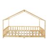 Cama Para Niños Treviolo Forma De Casa Pino + Colchón 120x200cm - Pino Natural [en.casa][neu.haus]