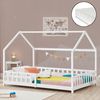 Cama Infantil Hesel En Forma De Casa Con Reja Y Colchón 90x200cm - Blanco [en.casa]