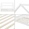 Cama Infantil Hesel En Forma De Casa Con Reja Y Colchón 90x200cm - Blanco [en.casa]