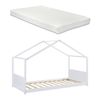 Cama Infantil Simo En Forma De Casa Con Colchón 90x200cm - Blanco [en.casa]