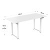 Escritorio Kirkkonummi Regulable En Altura Aglomerado 180x80cm - Blanco [pro.tec]