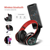 Veanxin Luz Led Auriculares No Plegables Ranura Bluetooth Con Tarjetero Multicolor (rojo)