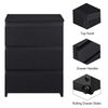 2pcs Mesitas De Noche Moderno Con 3 Cajones Negro 45x35x60,5cm