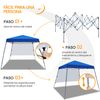 Carpa Plegable 3x3 Para Exteriores Impermeable Con Bolsa Azul